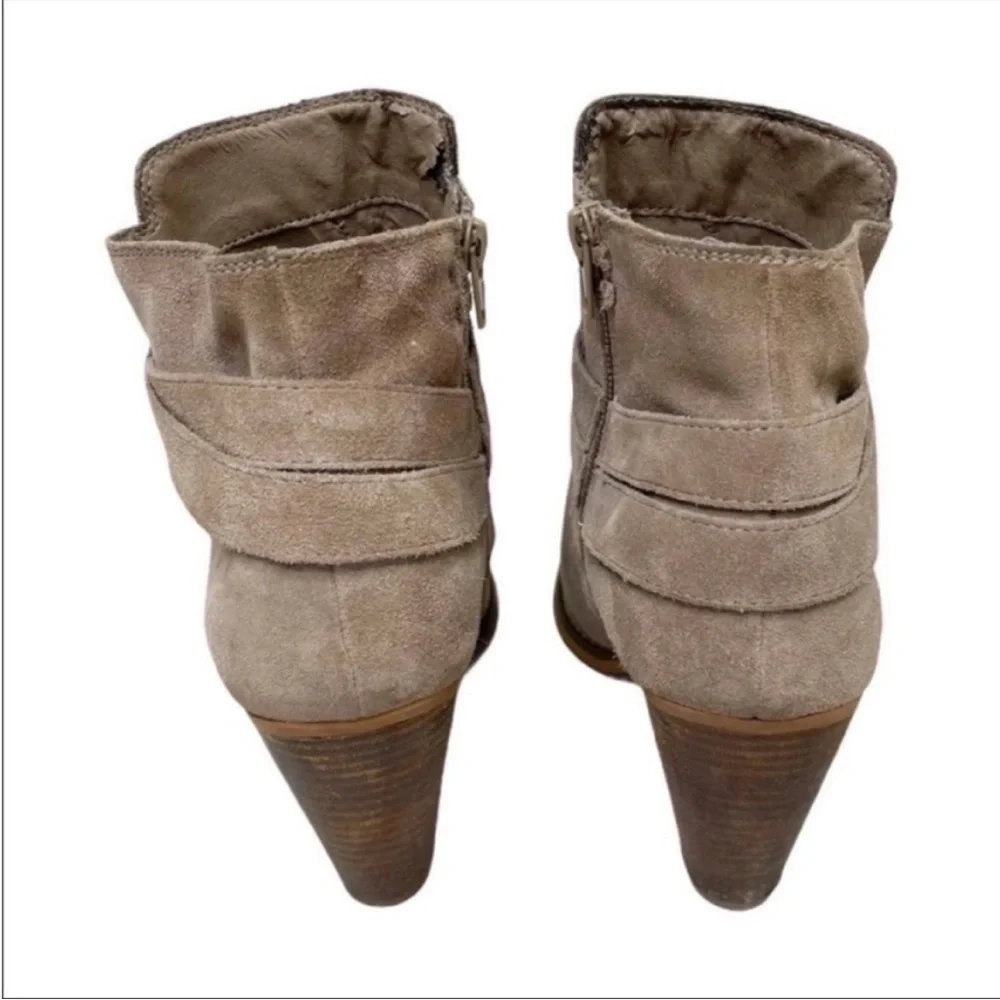 SOLE SOCIETY Rumi Taupe Suede Leather Booties size 8 - Picture 6 of 13